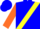 Silk - Blue, Yellow Sash, Orange M, Blue Bars on Orange sleeves