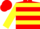 Silk - Red, Yellow 'CL', Yellow Hoops on Sleeves