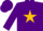 Silk - Purple, gold 'SR' on teal star, teal