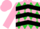 Silk - Fluorescent Pink, Lime Green Diamonds and 'AR' on Black chevrons, Pink Cap