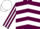 Silk - MAROON & WHITE CHEVRONS, striped sleeves, white cap
