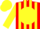 Silk - Red, red 'MP' on yellow disc, yellow stripes on sleeves, red and yellow cap