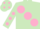 Silk - Light Green, large Pink spots, Light Green sleeves, Pink spots and spots on cap