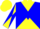 Silk - Yellow, Blue chevron, Yellow and Blue Diagonally Quartered