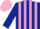 Silk - Dark Blue and Mauve stripes, Pink cap