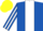 Silk - ROYAL BLUE, WHITE stripe, striped sleeves, YELLOW cap