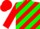 Silk - Red, White & Green Diagonal Stripes, Red Cap
