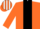Silk - ORANGE, black panel, white & orange striped cap
