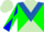 Silk - Light Green, Royal Blue chevron, Blue and Green Diagonal Quartered