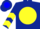 Silk - Dark Blue, Blue Chinese Emblem on Yellow disc, Yellow Chevrons on Sleev