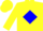 Silk - Yellow, Blue 'REM' in Diamond Frame, Yellow Cap