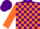Silk - PURPLE & ORANGE CHECK, orange sleeves, purple cap