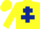 Silk - Yellow, dark blue cross of lorraine