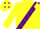 Silk - Yellow, Black Circled JP, Purple Sash, Yellow Diamonds on Purp
