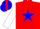 Silk - Red, Blue 'HJNT', Blue Star Stripe on White Sleeves