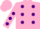Silk - Pink, purple spots on body & sleeve, purple collar/cu
