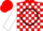 Silk - Red, Black Circle and 'McC', Black and White Blocks on Sleeves, Red Cap