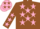 Silk - Brown, Pink stars