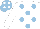 Silk - WHITE, LIGHT BLUE spots, WHITE sleeves, LIGHT BLUE cap, WHITE spots