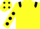 Silk - Yellow, Black epaulets, Yellow sleeves, Black spots and spots on cap