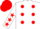Silk - White, Red spots, White sleeves, Red stars, Red cap