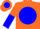 Silk - FLUORESCENT ORANGE, Blue disc, Orange & Blue Halved sleeves