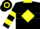 Silk - Black, Fluorescent Yellow Diamond Hoop and Collar, Two Yellow Hoop