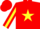 Silk - Red, Yellow Star, Yellow Stripe on Sle