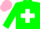 Silk - Green, White St Andrew's cross, Pink cap