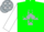 Silk - Green, Silver Cross, White Stars, Green Stars on White sleeves