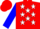Silk - Red and Blue Halves, White Stars, White Stars on Red and Blue Sleeves, Red Cap