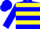 Silk - Blue, Yellow Circled Red 'B', Red and Yellow Hoops