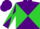 Silk - Purple and Lime Green diabolo, Purple Bars on Pink