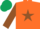 Silk - Orange, Brown star and sleeves, Dark Green cap