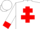 Silk - White and Red Quarters, White and Red Cross of Lorraine, Red Cuffs on White S