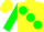Silk - Yellow, Green large spots, Green discs on Sleeves