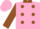 Silk - Hot Pink, Chocolate Brown Collar and spots, Brown spots and Cuffs on Sleeves, Brown