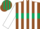 Silk - Brown, Dark Green Hoop, White Stripes on Sleeves