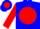 Silk - Blue, Red disc, Blue Band on Red Sleeves