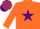Silk - ORANGE, purple star, check cap