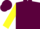 Silk - Maroon, Yellow Circled 'SR', Maroon Band on Yellow Sle