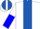 Silk - White, Royal Blue Panel, White and Blue Vertically Halved Sleeves, White C