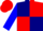 Silk - Navy Blue and Red (quartered), Blue sleeves, Red cap