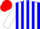 Silk - Blue, Red Circled White and Red H, White Stripes on Sleeves, Red Cap