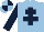 Silk - LIGHT BLUE, dark blue cross of lorraine & sleeves, quartered cap
