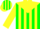 Silk - Green, Yellow Yoke and 'L', Yellow Stripes on Sleeves,