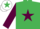 Silk - EMERALD GREEN, maroon star & sleeves, white cap, emerald green star