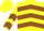 Silk - Yellow, Brown Rocking Horse, Brown Chevrons on Sleeve