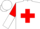 Silk - White, Red Cross, Red & White Halved Sleeves