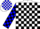Silk - White, blue and black blocks